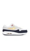 Nike Mens  Air Max 1 In Obsidian  Metallic Gold  & White