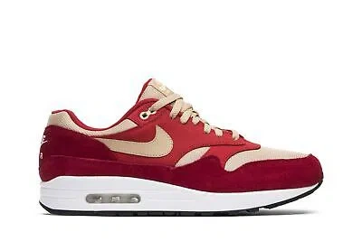 Pre-owned Nike Air Max 1 Premium Retro 'red Curry' 908366-600 In Tough Red/rush Red/pale Vanilla/mushroom