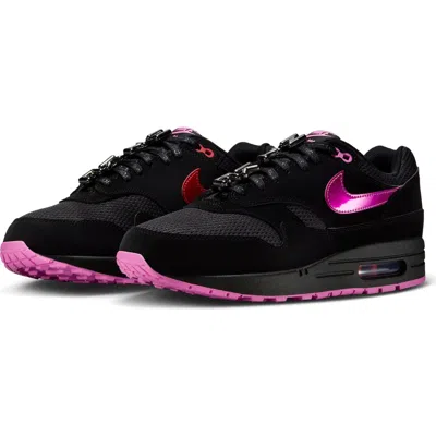 Nike Air Max 1 Premium Sneaker In Black/playful Pink