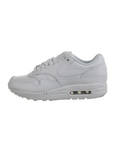 Pre-owned Nike Air Max 1 Premium White Snakeskin Sneakers In Gray
