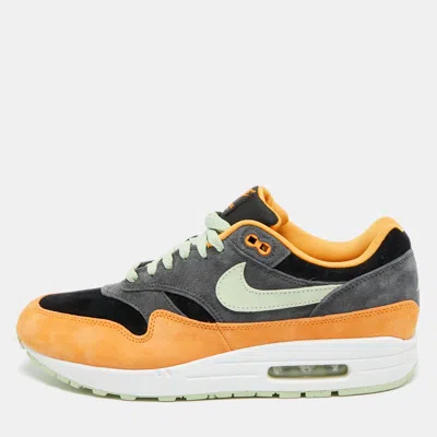 Pre-owned Nike Air Max 1 Prm Duck Honey Dew Size 45.5 Multicolor Suede Low Top Sneakers