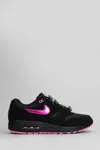 Nike Air Max 1 Prm Sneakers In Black Suede And Fabric