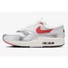 Nike Air Max 1 Prm White/chile Red Hf7746-100 Men's In Silver