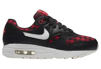 Pre-owned Nike Air Max 1 Se Plaid Sneakers In Black/habanero Red/summit White