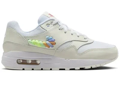 Pre-owned Nike Air Max 1 Se Rainbow Lace Swoosh Sneakers In Summitin White/summit White/terra Blush