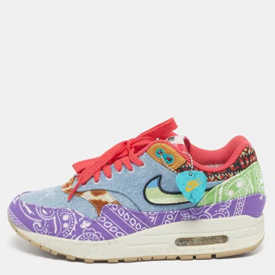 Pre-owned Nike Air Max 1 Sp Concepts Far Out Size 39 Multicolor Canvas And Denim Low Top Sneakers