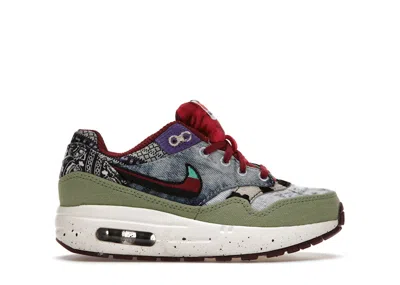 Pre-owned Nike Air Max 1 Sp Concepts Mellow Sneakers In Oil Green/black/team Red