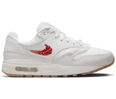 Pre-owned Nike Air Max 1 The Bay Sneakers In White/university Red