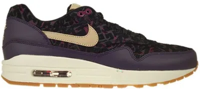 Pre-owned Nike Air Max 1 (women's) Sneakers In Purple Dynasty/linen/black