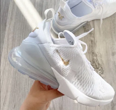 Pre-owned Nike Air Max 270 Custom Crystals In White