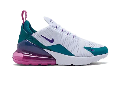 Pre-owned Nike Air Max 270 Purple (women's) Sneakers In White/voltage Purple/bright Spruce