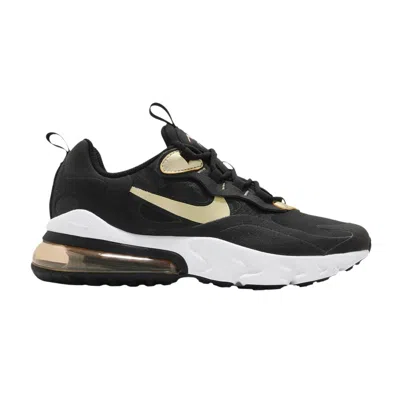 Pre-owned Nike Air Max 270 React Gs 'black Metallic Gold Star' | Kid's Size 3.5
