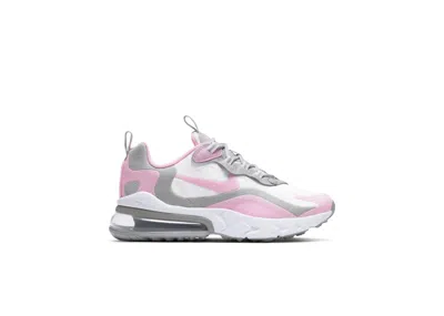 Pre-owned Nike Air Max 270 React Pink Sneakers In White/light Solar Flare Heather/metallic Silver