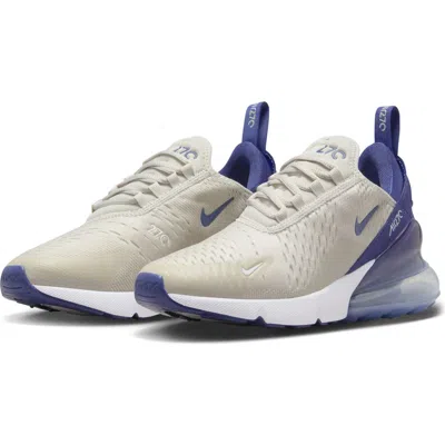 Nike Air Max 270 "light Bone" Sneakers In Light Bone/diffused Blue/white/metallic Silver
