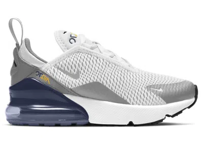 Pre-owned Nike Air Max 270 Sneakers In White/midnight Navy Blue/university Gold