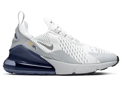 Pre-owned Nike Air Max 270 Sneakers In White/midnight Navy Blue/university Gold