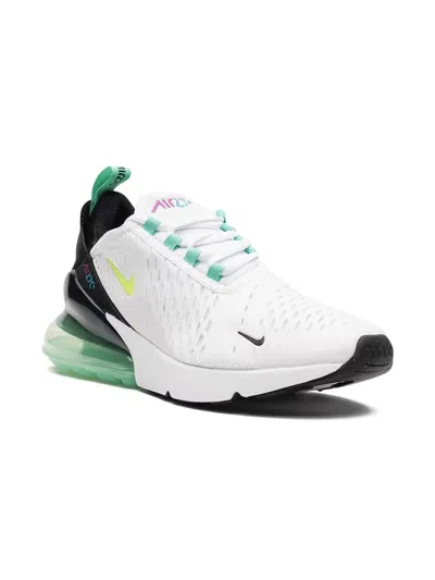 Nike Kids' Air Max 270 Sneakers In White/volt Black-laser Blue