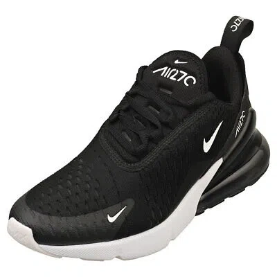 Pre-owned Nike Air Max 270 Womens Fashion Trainers In Black White - 7.5 Us