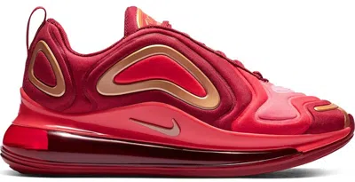 Pre-owned Nike Air Max 720 Iron Man Sneakers In Team Crimson/metallic Red Bronze/gym Red