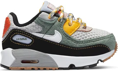 Pre-owned Nike Air Max 90 Buckle Sneakers In Spiral Sage/black/university Gold