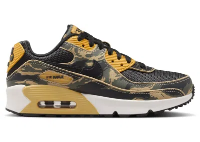 Pre-owned Nike Air Max 90 Camo Sneakers In Black/university Gold/parachute Beige