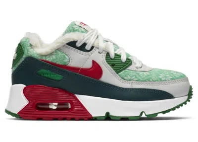 Pre-owned Nike Air Max 90 Christmas Sweater Sneakers In White/dark Atomic Teal/lucky Green