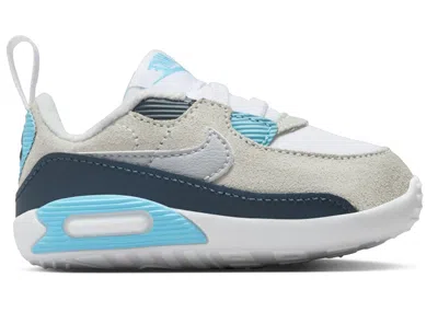Pre-owned Nike Air Max 90 Crib Wolf Grey Sneakers In White/baltic Blue/armory Navy