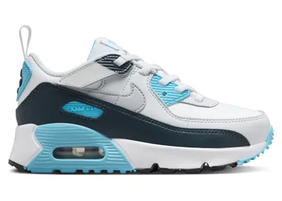 Pre-owned Nike Air Max 90 Easyon Wolf Grey Sneakers In White/baltic Blue/armory Navy In Multi