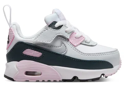 Pre-owned Nike Air Max 90 Easyon Wolf Grey Sneakers In White/pink Foam/armory Navy Blue