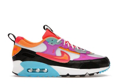 Pre-owned Nike Air Max 90 Futura Lunar New Year (women's) Sneakers In White/bright Crimson/fuchsia Dream In Multi