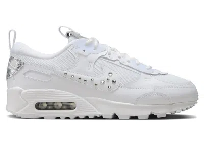 Pre-owned Nike Air Max 90 Futura Studded Swoosh (women's) Sneakers In White/metallic Silver In Multi