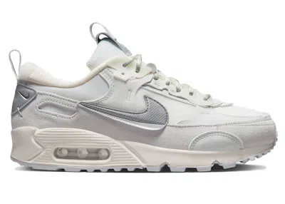 Pre-owned Nike Air Max 90 Futura (women's) Sneakers In Summit White/metallic Silver/sail