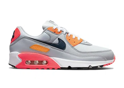 Pre-owned Nike Air Max 90 Grey Crimson Gold (women's) Sneakers In Pure Platinum/wolf Grey/flash Crimson
