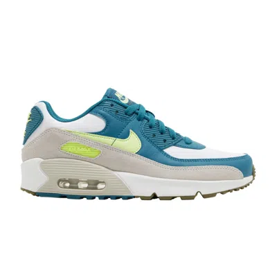 Pre-owned Nike Air Max 90 Leather Gs 'bright Spruce Barely Volt' | White | Kid's Size 5.5