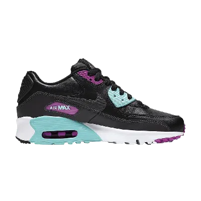 Pre-owned Nike Air Max 90 Leather Gs 'south Beach' In Black