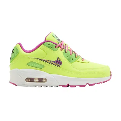 Pre-owned Nike Air Max 90 Leather Gs 'volt Fire Pink' | Yellow | Kid's Size 6.5