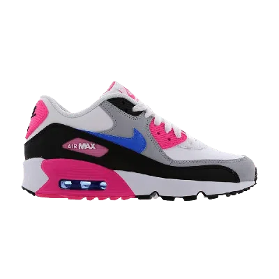 Pre-owned Nike Air Max 90 Leather Gs 'white Photo Blue Pink'