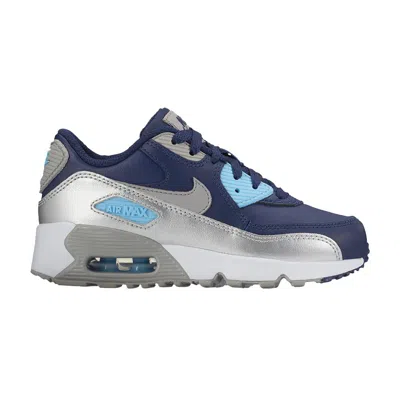 Pre-owned Nike Air Max 90 Leather Ps 'binary Blue Metallic Silver' | Kid's Size 13.5