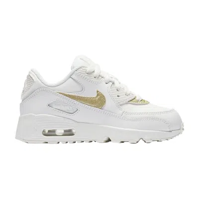 Pre-owned Nike Air Max 90 Leather Ps 'white Metallic Gold Star' | Kid's Size 3