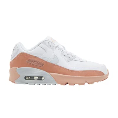 Pre-owned Nike Air Max 90 Leather Se Gs 'white Light Madder Root' | Kid's Size 3.5