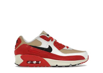 Pre-owned Nike Air Max 90 Leather Sneakers In Sesame/red Clay/sail