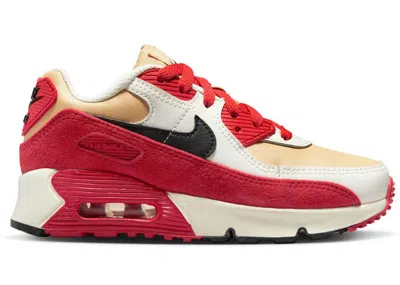 Pre-owned Nike Air Max 90 Leather Sneakers In Sesame/red Clay/sail