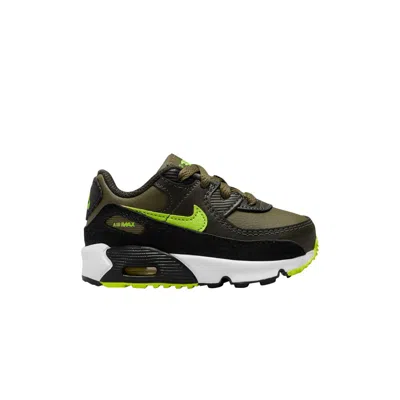 Pre-owned Nike Air Max 90 Leather Td 'medium Olive Volt' | Green | Infant Size 6