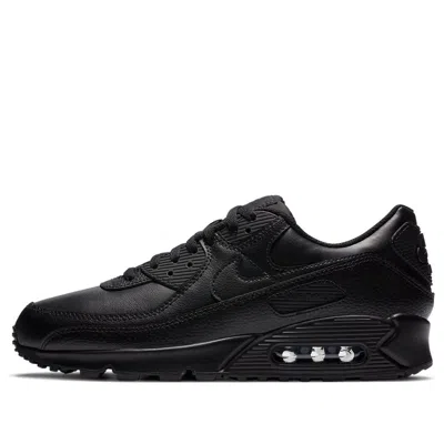 NIKE NIKE AIR MAX 90 LEATHER 'TRIPLE BLACK'