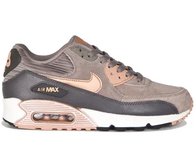 Pre-owned Nike Air Max 90 Leather (women's) Sneakers In Iron/metallic Red Bronze/sail