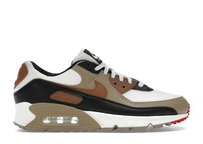 Pre-owned Nike Air Max 90 Light British Tan (women's) Sneakers In Phantom/black/fire Red