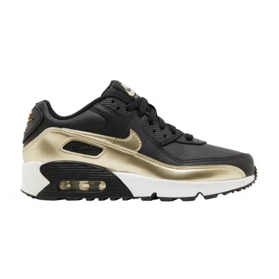 Pre-owned Nike Air Max 90 Ltr Gs 'black Metallic Gold Star' | Kid's Size 5.5
