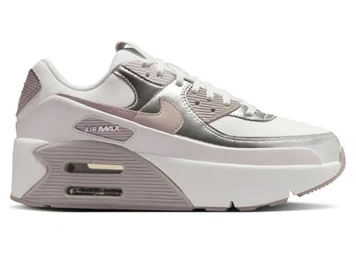 Pre-owned Nike Air Max 90 Lv8 College Grey (women's) Sneakers In Summit White/vast Grey/metallic Platinum