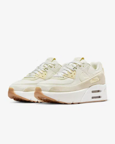 Nike Air Max 90 Lv8 Fd4328-100 Sneakers Women's Ivory Platform Shoes Fd1067 In White