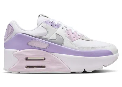 Pre-owned Nike Air Max 90 Lv8 Summit Wolf Grey (women's) Sneakers In Summit In White/hydrangeas/summit White